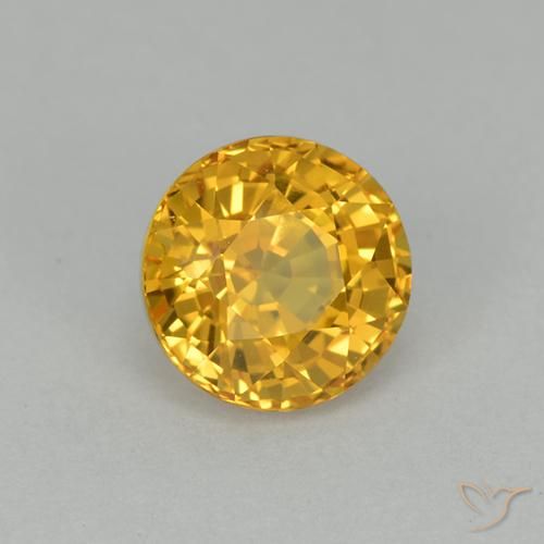 9,17 ctw natürlicher Tiefes Gold Saphir, Runden, VVS