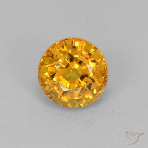 1.02ct Natürlicher Tiefes Goldorange Saphir, Runden, VVS