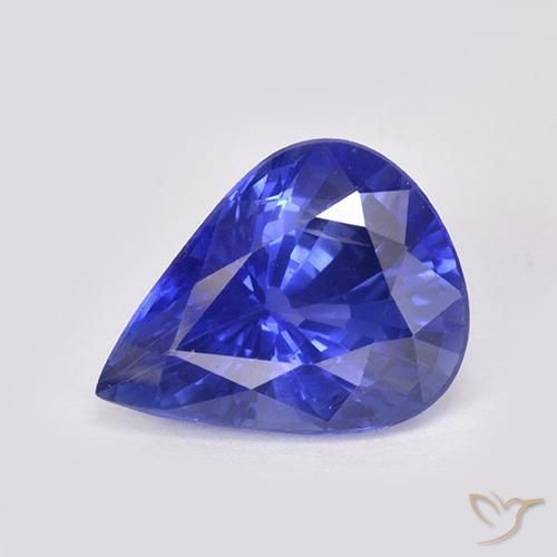 4.38ct Natürlicher Intensives Violettblau Saphir, Birnenform, VS