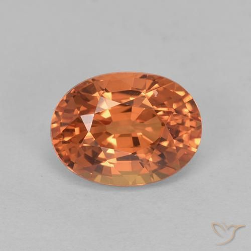 1.00ct Natürlicher Warme Aprikosenorange Saphir, Oval, VVS