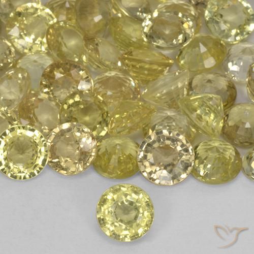 0.40ct Natürlicher Blasses Gelb Saphir, Runden, VS