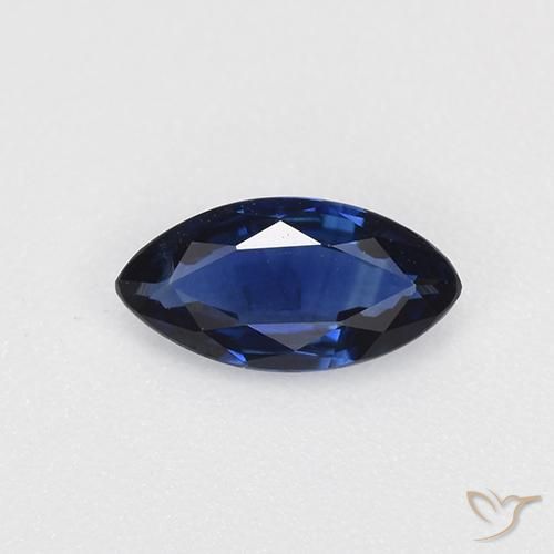 0.60ct Natürlicher Navy blau Saphir, Marquise, VVS-VS, Photo A