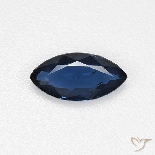 0.56ct Natürlicher dunkelblau Saphir, Marquise, VVS-VS, Photo A
