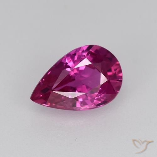 0.69ct Natürlicher rötlich-lila Saphir, Birnenform, VVS