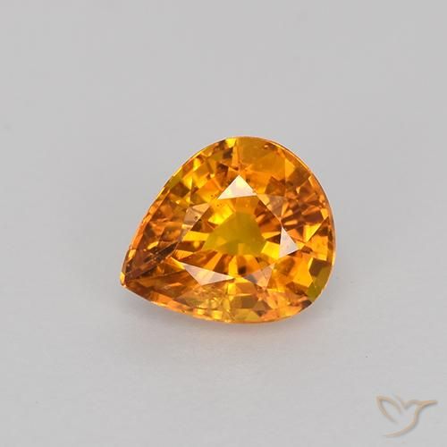 0.77ct Natürlicher Mittelorange Saphir, Birnenform, VVS-VS