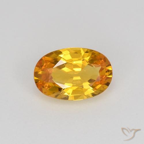 0.67ct Natürlicher Tiefes Orange-Gold Saphir, Oval, VVS-VS