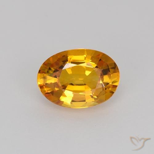 0.71ct Natürlicher Aprikose Orange Saphir, Oval, VVS-VS