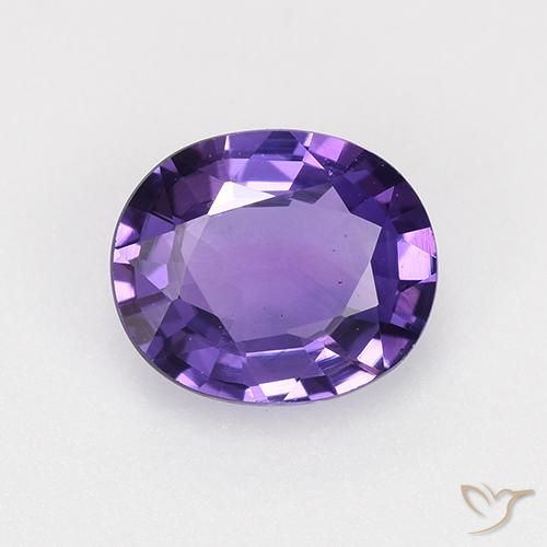 0.74ct Natürlicher Mittel-Dunkelviolett Saphir, Oval, VVS-VS