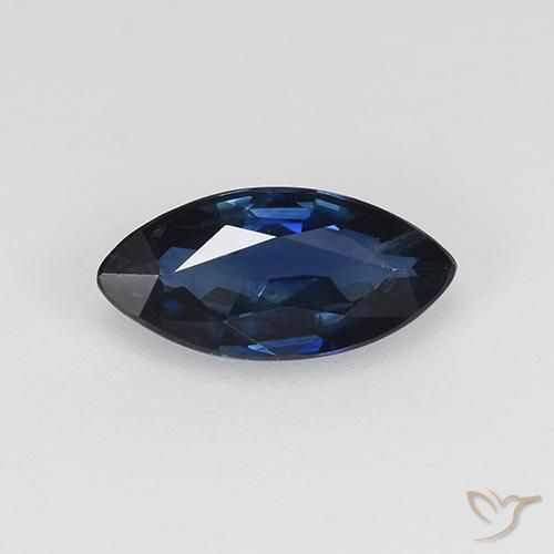 0.61ct Natürlicher dunkelblau Saphir, Marquise, VVS-VS, Photo A