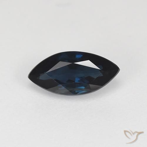 0.77ct Natürlicher Schwarz Blau Saphir, Marquise, VVS-VS