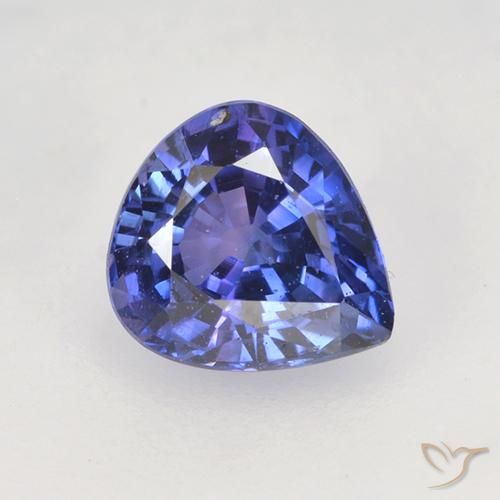 0.76ct Natürlicher violett-blau Saphir, Birnenform, VVS-VS