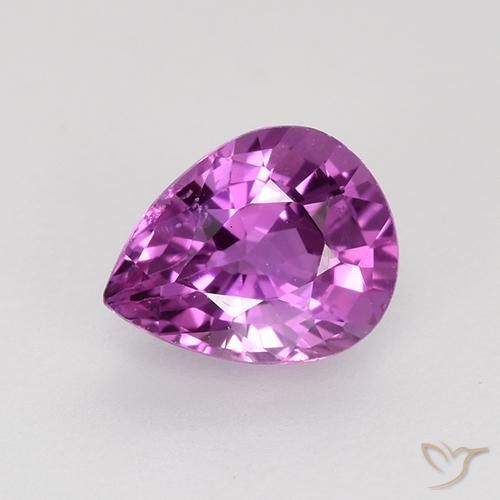 0.72ct Natürlicher Intensives Pink-Lila Saphir, Birnenform, VVS-VS