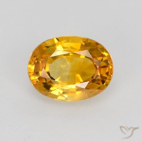 0.86ct Natürlicher Tiefes Goldorange Saphir, Oval, VVS, Photo A