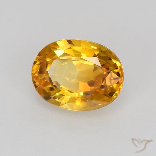 9,17 ctw natürlicher Tiefes Goldorange Saphir, Oval, VVS