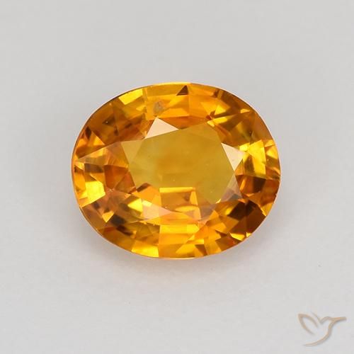 0.80ct Natürlicher bräunlich-orange Saphir, Oval, VVS