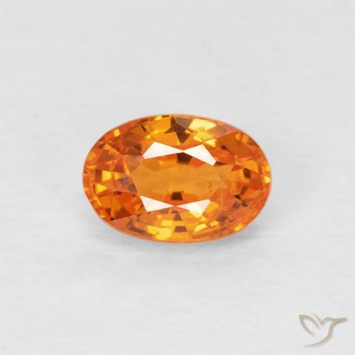 0.78ct Natürlicher Medium Light-Orange Saphir, Oval, VVS