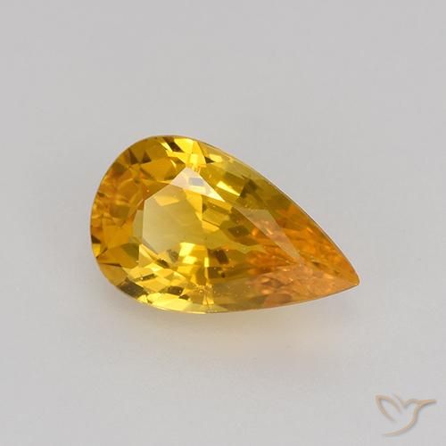 9,17 ctw natürlicher Tiefes Orange-Gold Saphir, Birnenform, VVS