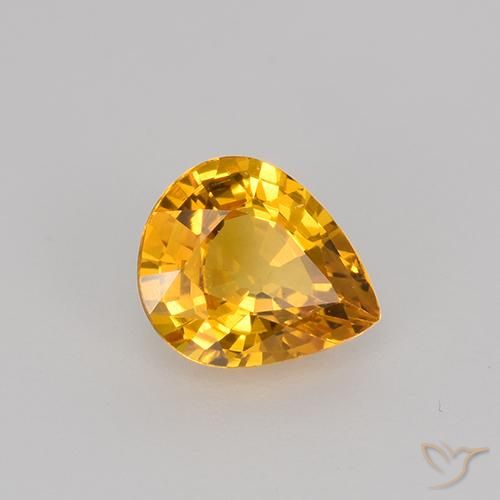 9,17 ctw natürlicher Tiefes Goldorange Saphir, Birnenform, VVS