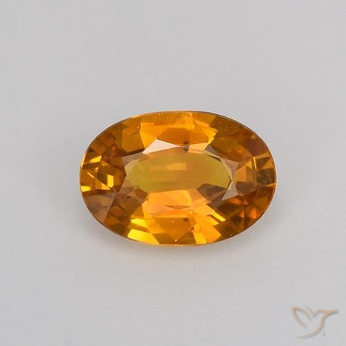 0.72ct Natürlicher Tiefes Orange-Gold Saphir, Oval, VVS