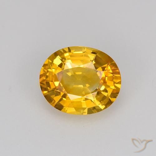 0.84ct Natürlicher Mittel Orange-Gold Saphir, Oval, VS, Photo A