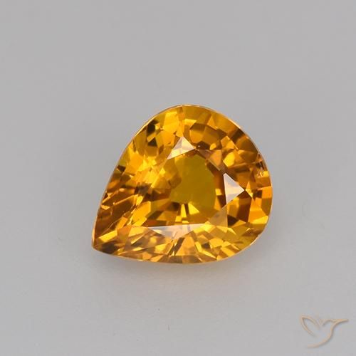 0.79ct Natürlicher Golden Saphir, Birnenform, VS