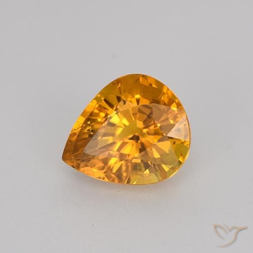 9,17 ctw natürlicher Tiefes Orange-Gold Saphir, Birnenform, VVS-VS