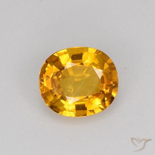 0.75ct Natürlicher Dunkelorange-Gold Saphir, Oval, VVS-VS
