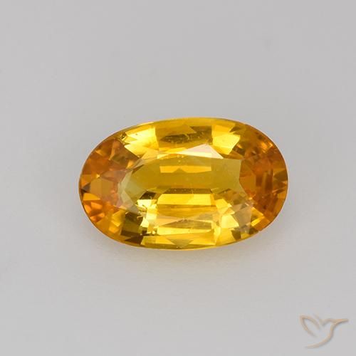 0.83ct Natürlicher Dunkelorange-Gold Saphir, Oval, VVS