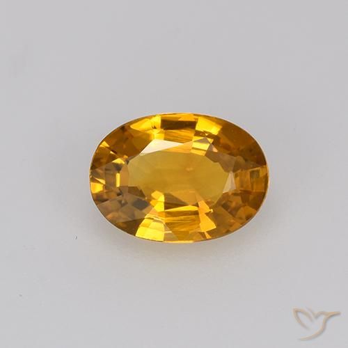 0.71ct Natürlicher Tiefes Orange-Gold Saphir, Oval, VVS