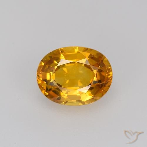 0.81ct Natürlicher Tiefes Orange-Gold Saphir, Oval, VVS