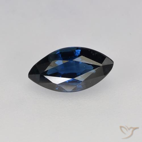0.76ct Natürlicher Mitternachtsblau Saphir, Marquise, VVS