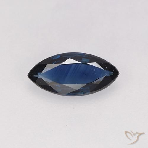 0.57ct Natürlicher Navy blau Saphir, Marquise, VVS