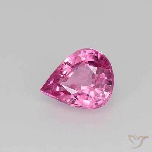 0.71ct Natürlicher tiefrosa Saphir, Birnenform, VS