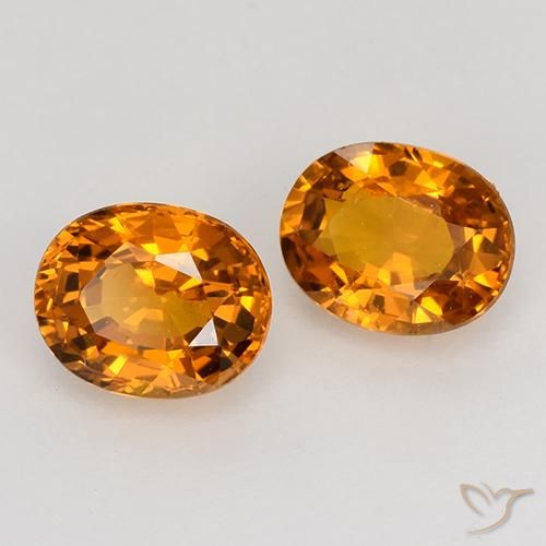 1.41 ct natürliche tieforange Saphir-Edelsteine, Oval, VVS-VS