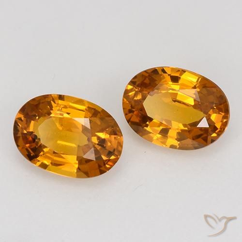 1.11 ct natürliche tieforange Saphir-Edelsteine, Oval, VS