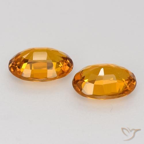 1.11 ct natürliche tieforange Saphir-Edelsteine, Oval, VS