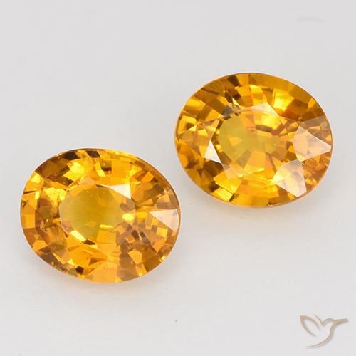 1.03 ct natürliche gold-orange Saphir-Edelsteine, Oval, VS