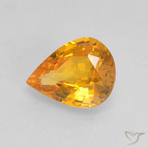 9,17 ctw natürlicher Tiefes Orange-Gold Saphir, Birnenform, VS