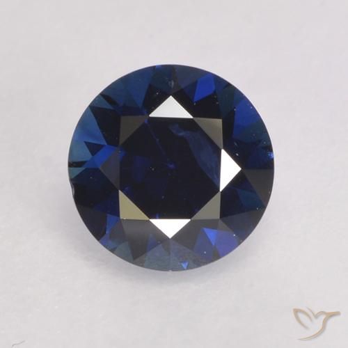 0.55ct Natürlicher dunkelblau Saphir, Runden, VVS-VS