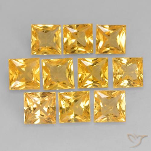 0.39ct Natürlicher Mittleres Gold Saphir, Quadrat, VS