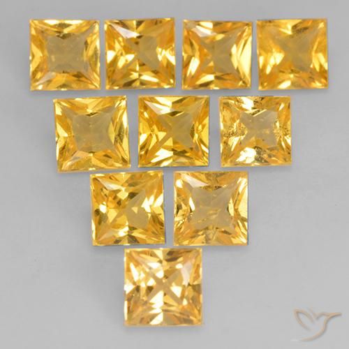 9,17 ctw natürlicher Mittleres Gold Saphir, Quadrat, VS
