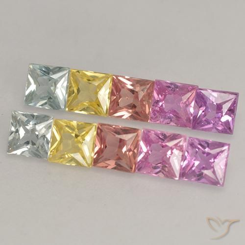 2.24 ct natürliche Mehrfarbig Saphir-Edelsteine, Quadrat, VS