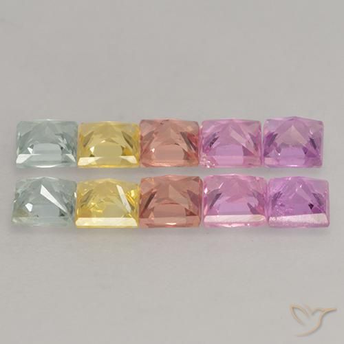2.24 ct natürliche Mehrfarbig Saphir-Edelsteine, Quadrat, VS
