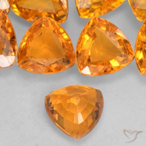 9,17 ctw natürlicher Mittelorange Saphir, Trillion, VVS-VS