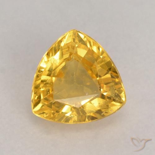 0.63ct Natürlicher Golden Saphir, Trillion, VS