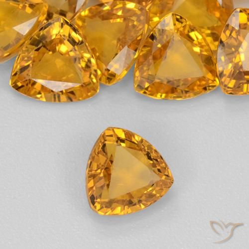 9,17 ctw natürlicher Dunkelgolden Saphir, Trillion, VVS-VS