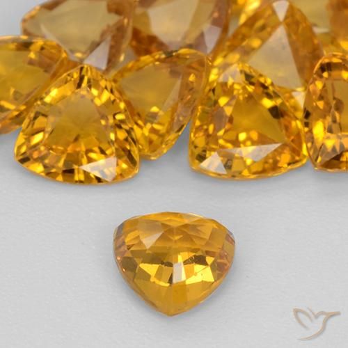 9,17 ctw natürlicher Dunkelgolden Saphir, Trillion, VVS-VS