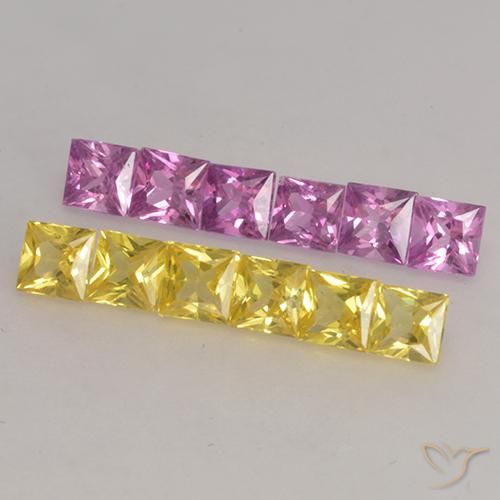 1.39 ct natürliche Mehrfarbig Saphir-Edelsteine, Quadrat, VS
