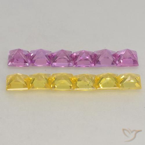 1.39 ct natürliche Mehrfarbig Saphir-Edelsteine, Quadrat, VS