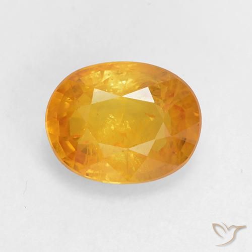 1.70ct Natürlicher gold-orange Saphir, Oval, VS-SI